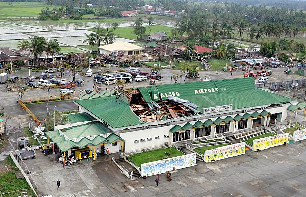 Kalibo Airport on the northern tip of Panay Island was hit hard by Typhoon Fengshen and is receiving assistance from the Ronald Reagan Carrier Strike Group