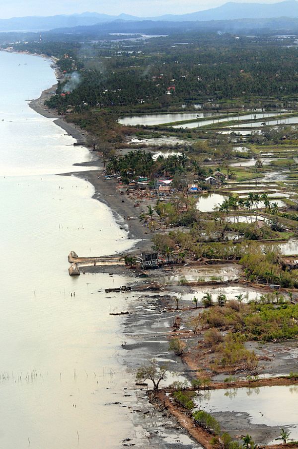 The coast of Kalibo on the northern tip of Panay Island was hit hard by Typhoon Fengshen and is receiving disaster relief assistance from the Ronald Reagan Carrier Group.